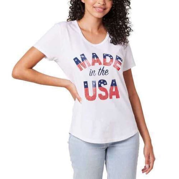 General Standard Womens Americana Tee,White,Large
