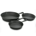 thumbnail image 1 of General Store Addlestone 3-Piece Preseasoned Cast Iron Skillet Set in Black, 1 of 3