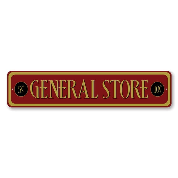 General Store Novelty Aluminum Metal Decor Sign - 4x18 inches