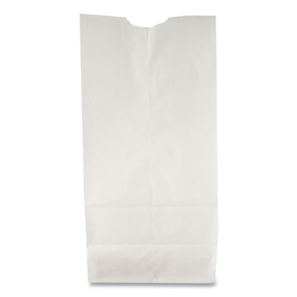 General Supply Duro Fold Top Paper Bag, 6 lbs, White, 500 Ct