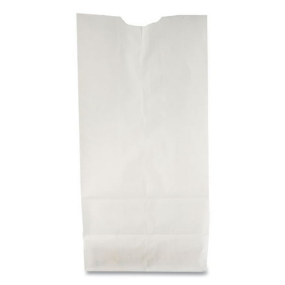 General Supply Duro Fold Top Paper Bag, 6 lbs, White, 500 Ct
