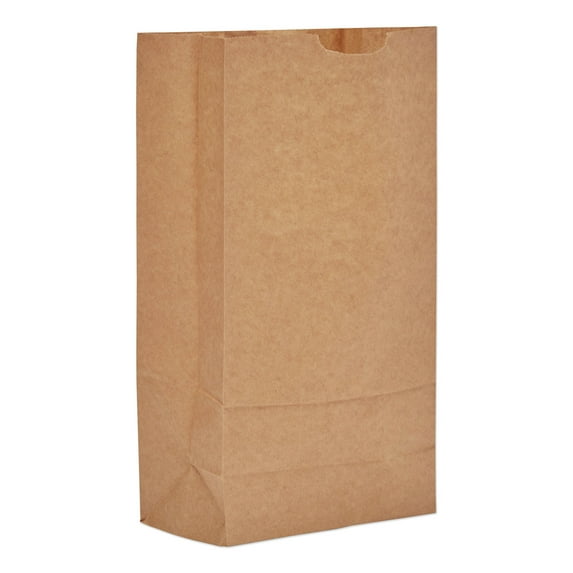Grocery Paper Bags 35 lb Capacity #10 6.31" x 4.19" x 13.38" Kraft 500 Bags 18410