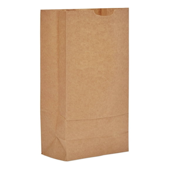Grocery Paper Bags 35 lb Capacity #10 6.31" x 4.19" x 13.38" Kraft 500 Bags 18410