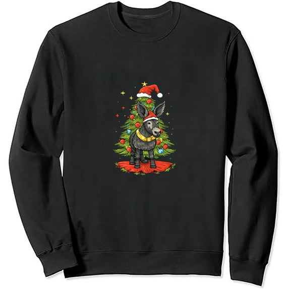 General Sweatshirt Christmas Snowman Casual Round Neck Sportswear Black