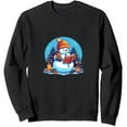 thumbnail image 1 of General Sweatshirt Christmas Snowman Casual Round Neck Sportswear Black, 1 of 3