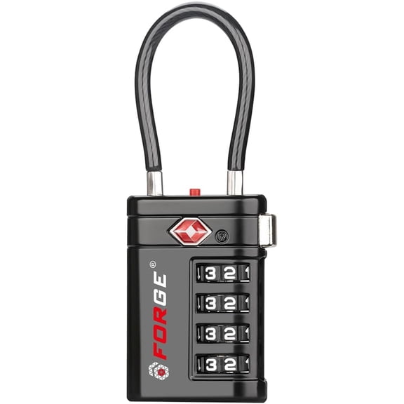 General TSA Approved Luggage Locks 4 Digit Combination TSA Travel Locks with TSA008, Open Alert Indicator, Zinc Alloy Body for Luggage, Suitcase, Backpack, and More. 1 Black Lock.