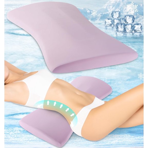 General Throw Pillows Lumbar Support Pillow for Bed – Memory Foam Waist Pillow with Cooling Cover for Comfortable Back Support – Bolster Pillow for Side, Back & Stomach Sleepers – for Bed, Sofa, Car