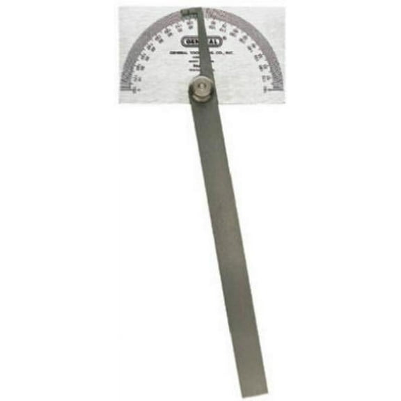 General Tools 17 Adjustable Square Head Protractor, 6", Steel, Each