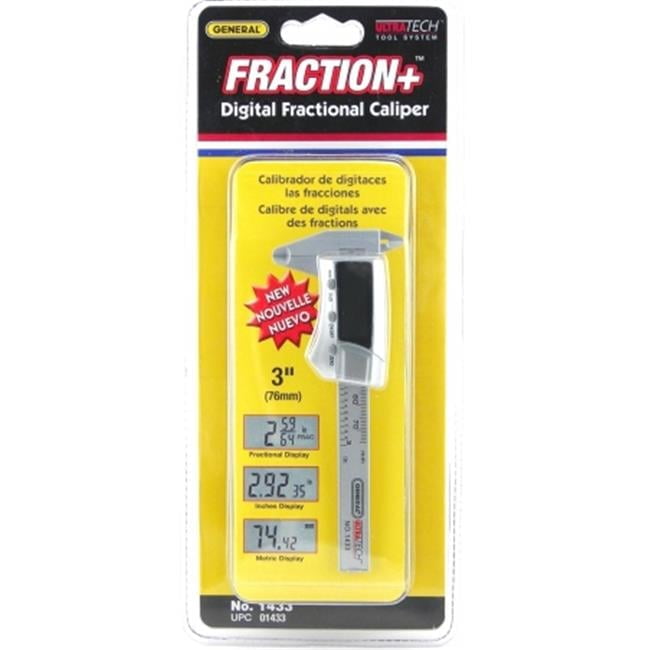 General Tools  3 in. Carbon Fiber Digital Fractional Caliper