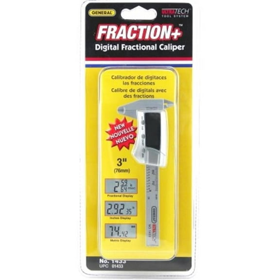 General Tools  3 in. Carbon Fiber Digital Fractional Caliper