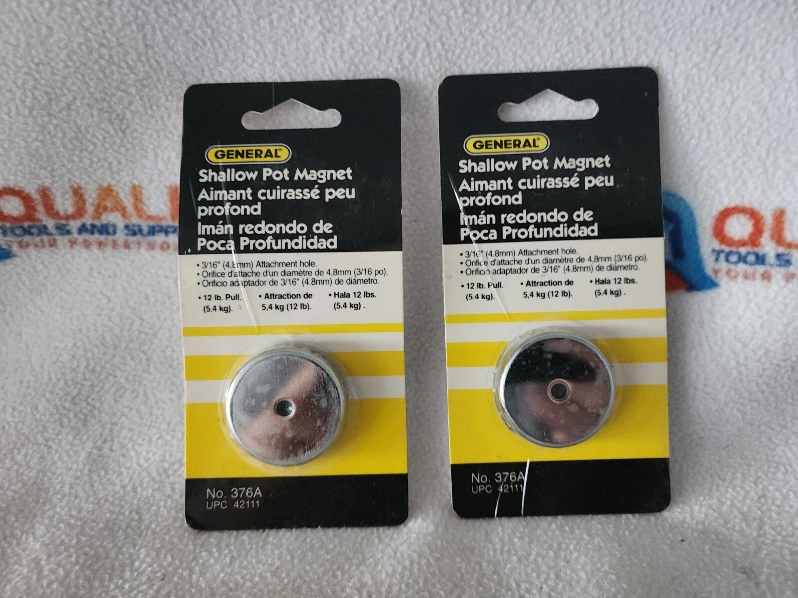 General Tools 376A Shallow Pot Magnet 1-3/8" Diameter 12 Lb Pull - Pack Of 2