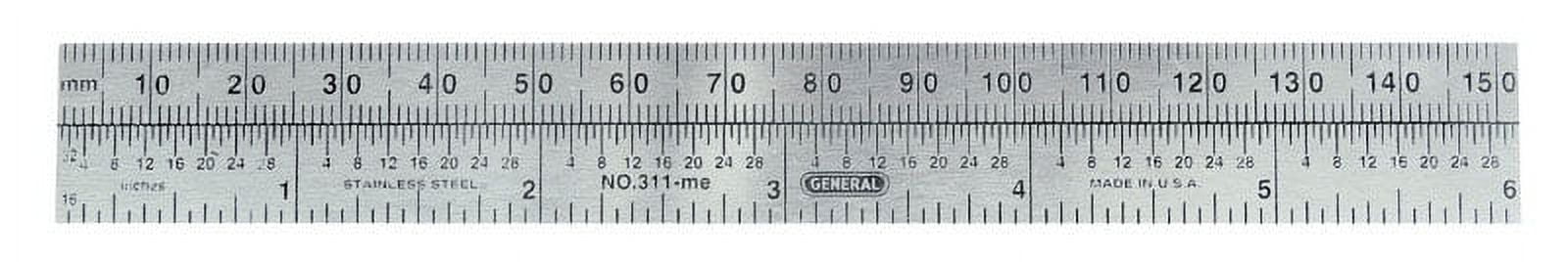 Metric Pocket Ruler General Tools 21455 6 in. 0.75 Metric pLUS English Pocket Ruler ...
