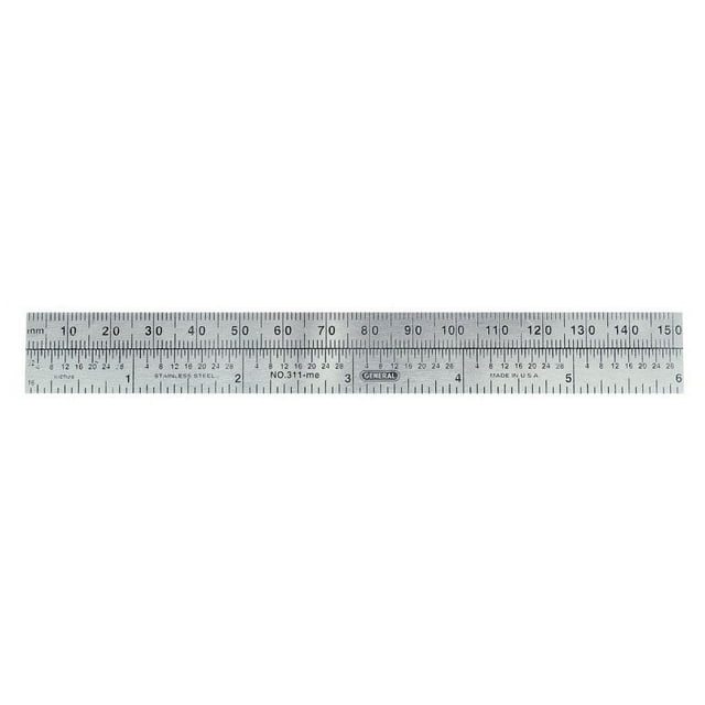 General Tools 21455 6 in. 0.75 Metric pLUS English Pocket Ruler ...