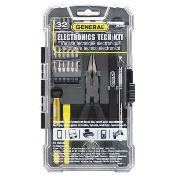 General Tools 661 32-Pc. Electronic Tools Tech Kit for DIY Electronics Repairs - Quantity 3