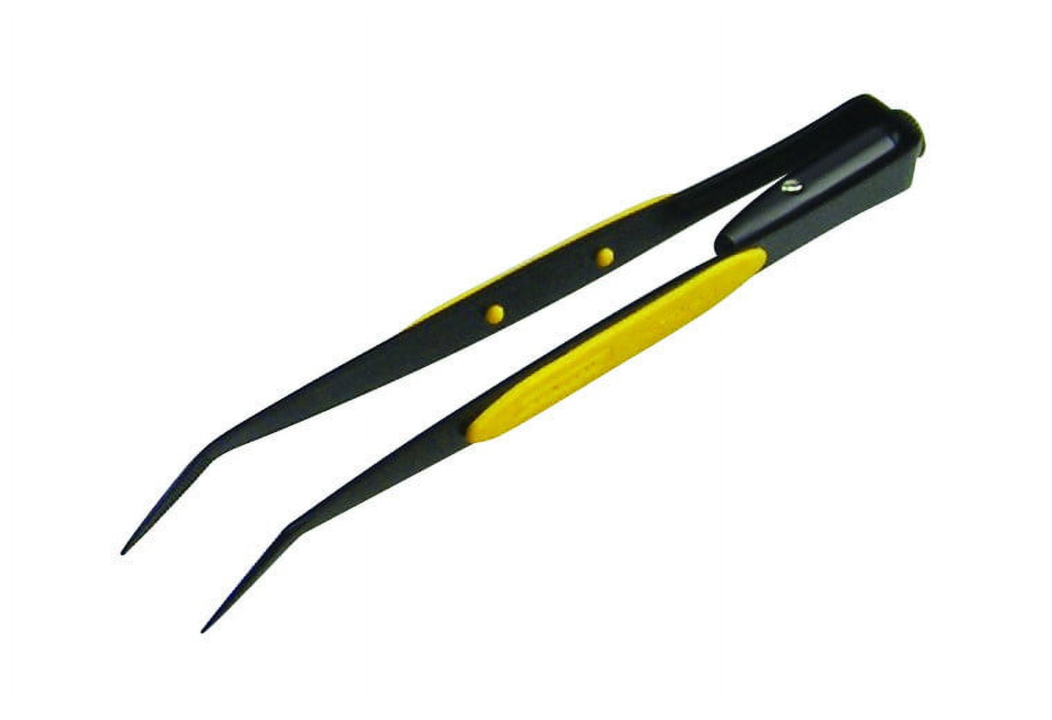 General Tools 70408 Bent Tip Lighted Tweezers