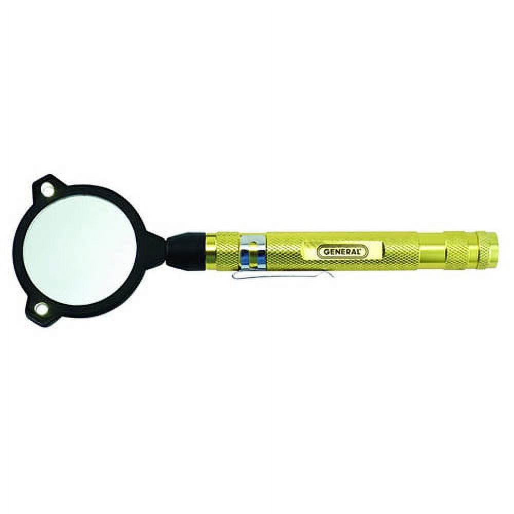 General Tools 92557 Telescoping Lighted Round Glass Inspection Mirror, 1 7/8 in.