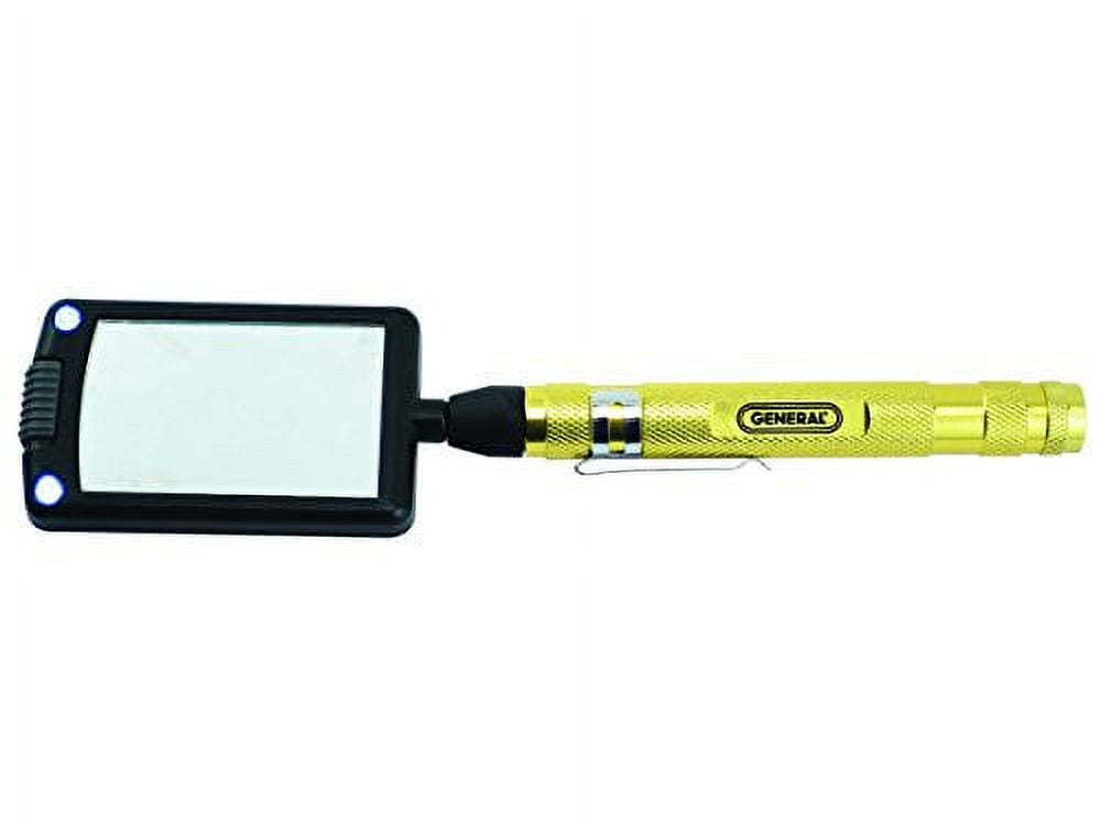 General Tools 92560 Telescoping Lighted Rectangular Glass Inspection Mirror, 1 1/2 x 2 1/2 in.