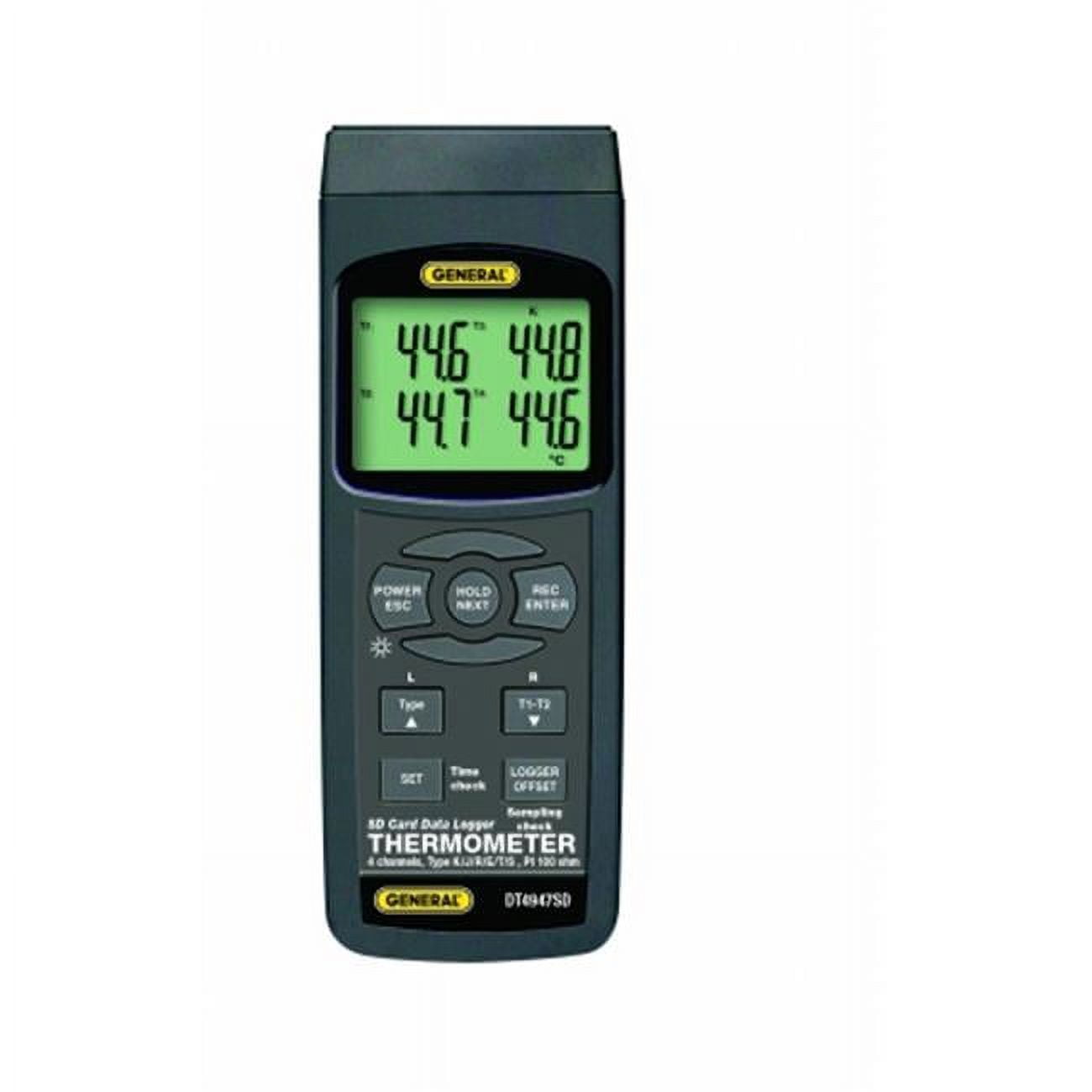 General Tools & Instruments DT4947SD 4-Channel Thermometer With Excel-Formatted Data Logging Sd Card
