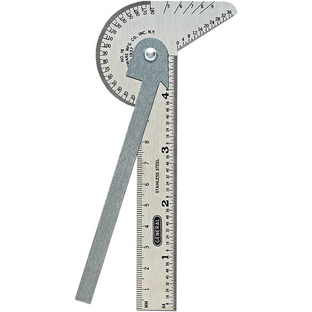General Tools PocketSized 6In1 Multi Use Ruler and Gauge 16ME with