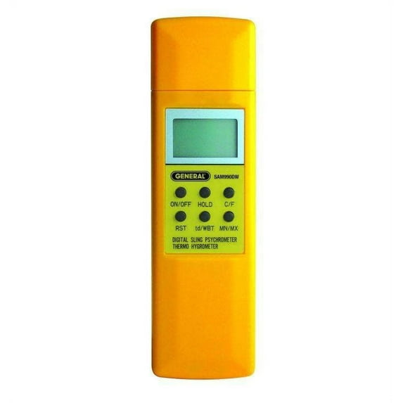 General Tools SAM990DW - Digital Psychrometer with Temperature, Relative Humidity, Dew Point and Wet Bulb