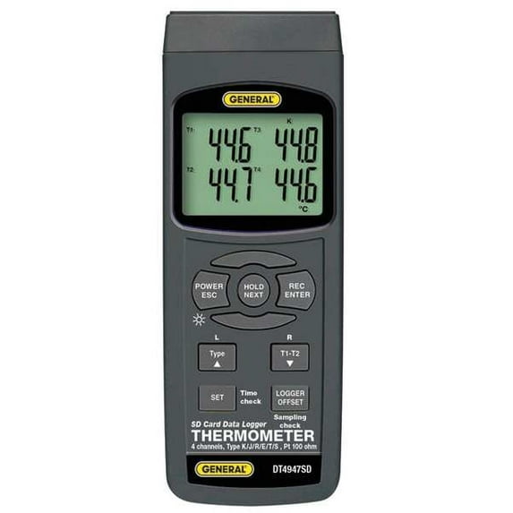 General Tools Thermocouple Thermometer,Type K,4 Inputs DT4947SD