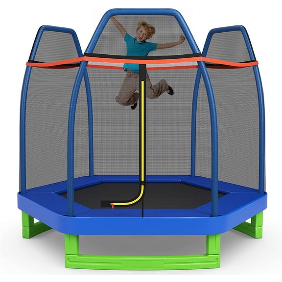 General Trampoline for Kids, 7FT Toddler Trampoline with Safety Enclosure Net & Seamless Spring Pad, Heavy Duty Small Indoor/Outdoor Trampoline for Boys, Girls Age 3+