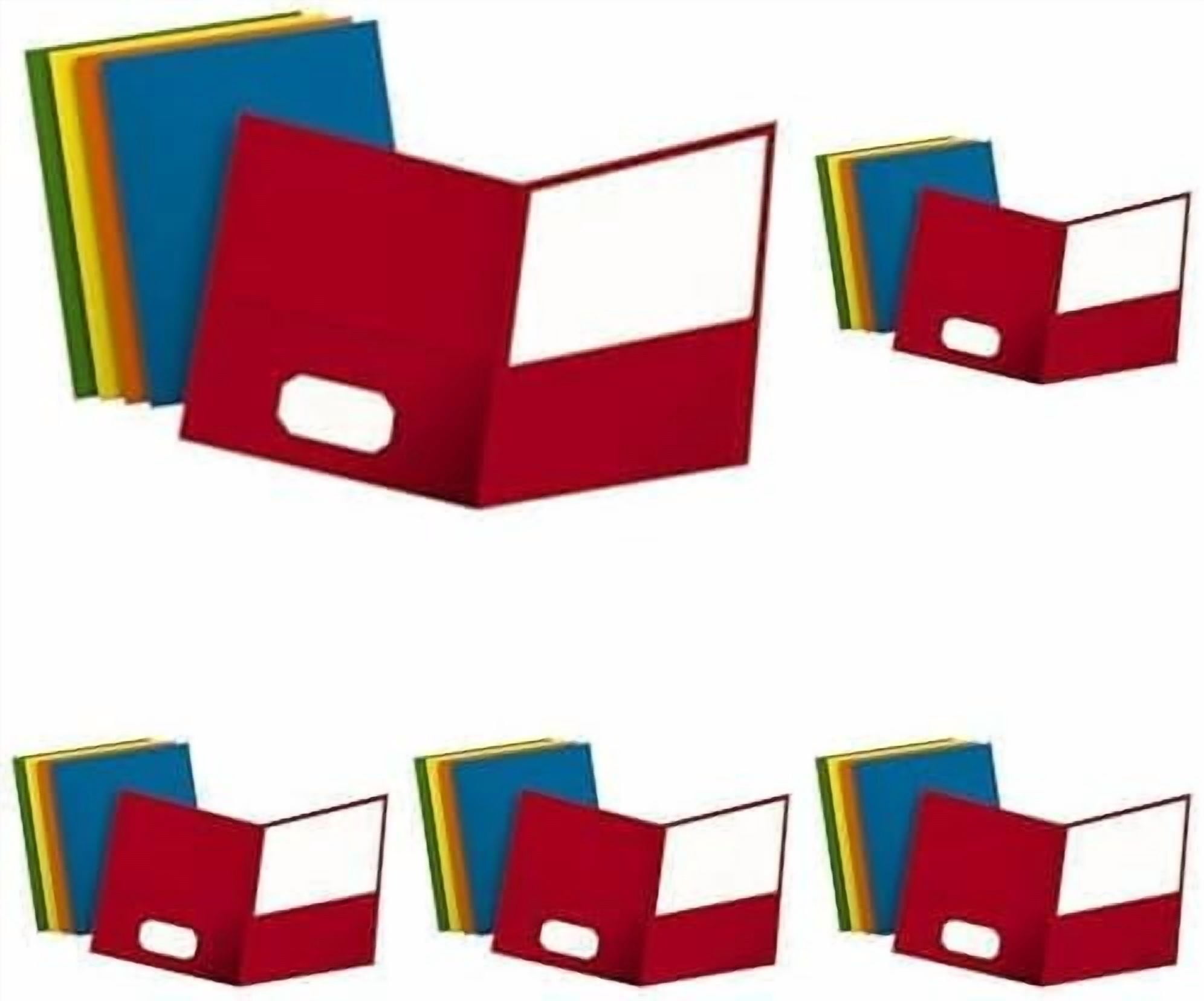 General Two Pocket Folders,Textured Paper,Assorted Colors (Blue,Red,Yellow,Orange,Green),for School,Home,and Office,Letter Size,25 Per Box (57513EE),(Pack of 5)