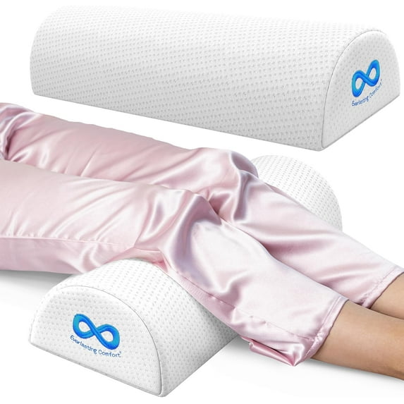General Under Knee Pillow for Back Sleeping - Memory Foam Half Moon Leg Bolster Pillow for Back Pain, Thoracic Support