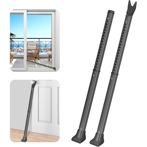 General Upgraded Door Security Bar & Sliding Patio Bar, Heavy Duty Stoppers Adjustable Jammer for Home, Apartment, Travel (1 Pack,White)