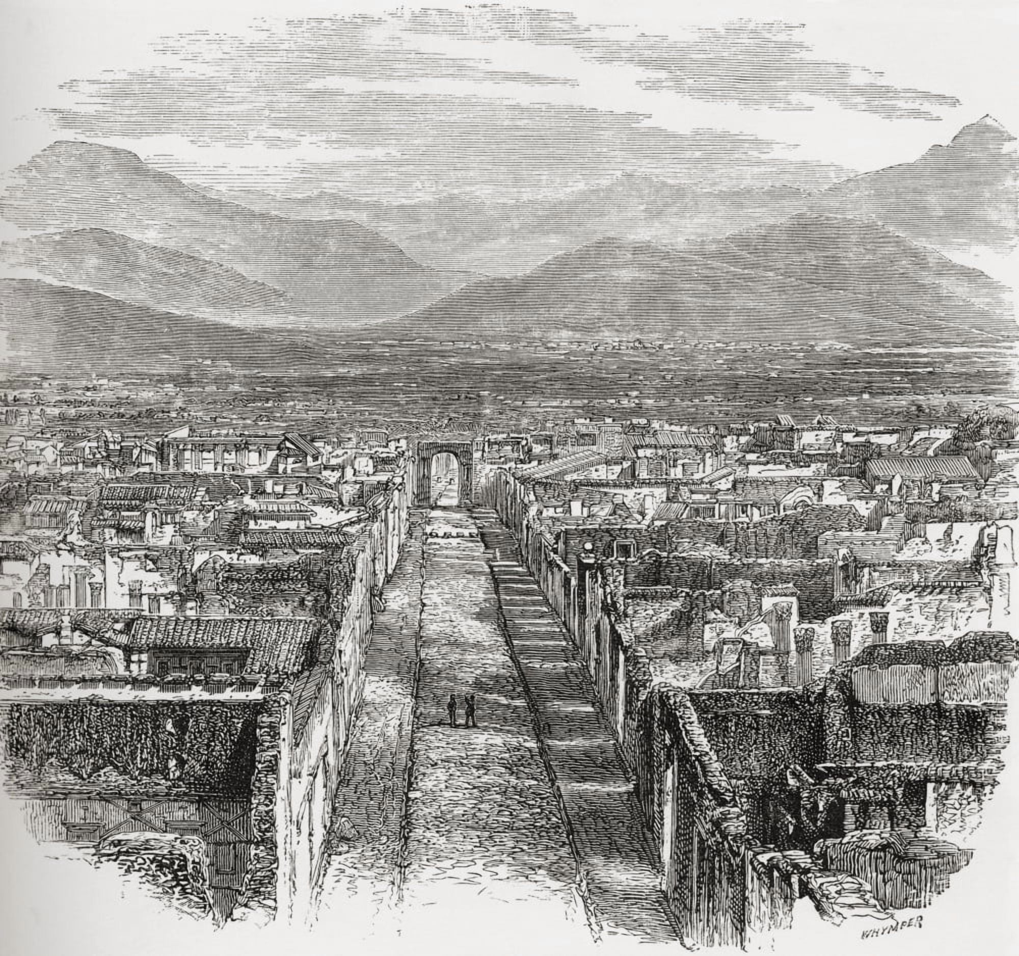 General View Of Pompeii Naples Italy In The Late 19Th Century From Italian Pictures Published 1895 Canvas Art - Ken Welsh Design Pics (16 x 15)