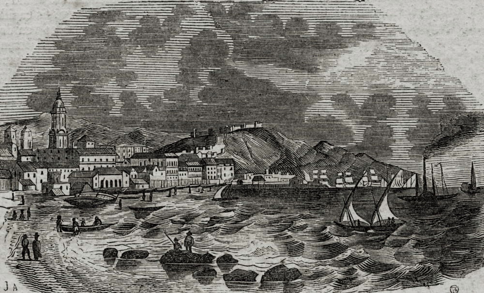 General View Of The City Of Malaga Spain And Harbour 18Th Century From The Publication Viaje Ilustrado Canvas Art - Ken Welsh Design Pics (19 x 11)