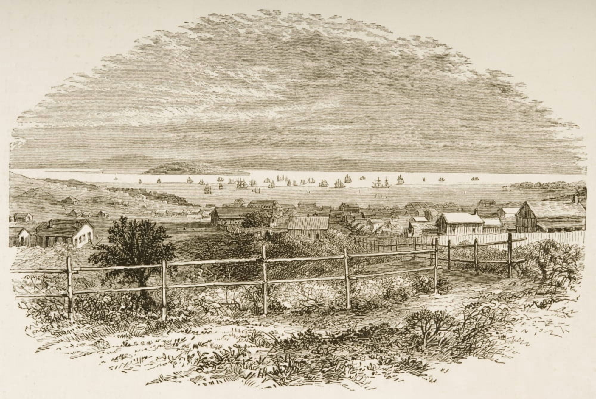 General View Of San Francisco California In 1849 From American Pictures Drawn With Pen And Pencil By Rev Samuel Manning Circa 1880 Canvas Art - Ken Welsh Design Pics (17 x 11)