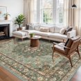thumbnail image 1 of General Washable 10x13 Area Rug - Ultra Soft Living Room Area Rug Under Sofa Non-Slip Rugs for Bedroom Dining Room - Stain Resistant Farmhouse Decor for Family with Pets & Kids (Green, 10x13), 1 of 12