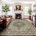 thumbnail image 1 of General Washable Oriental Area Rug - Green 9x11 Area Rugs for Living Room Bedroom Dining Room Under Kitchen Table - Non-Slip & Stain Resistance Rug for High Traffic Area (Green, 9x11), 1 of 12