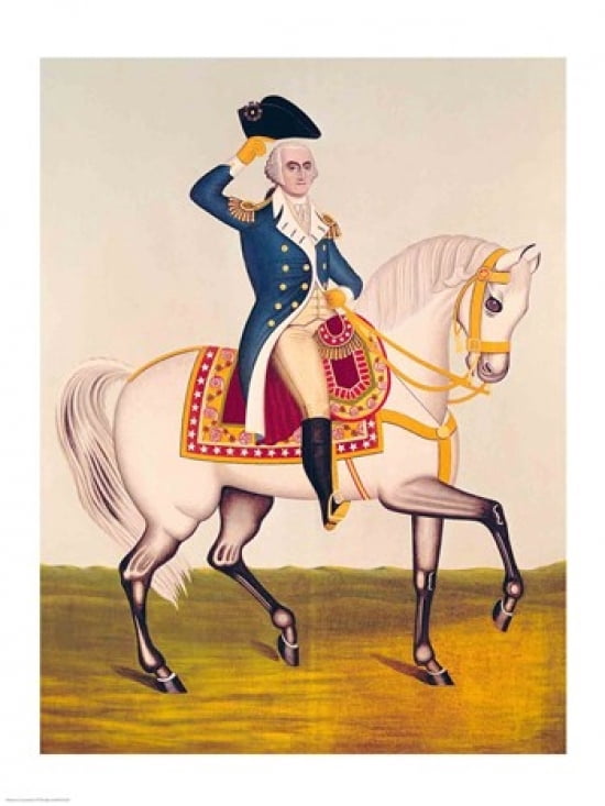 General Washington on a White Charger Canvas Art - (24 x 36)