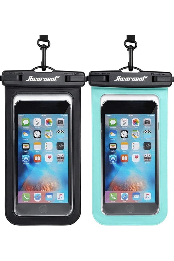 Waterproof Phone Pouch, IPX8 Waterproof Phone Case for iPhone 17/16/15/14 Pro Max, Cell Phone Dry Bag for Beach & Cruise Essentials, Touch Screen, Lanyard Included, 2 Pack (Fits Up to 8.9”)