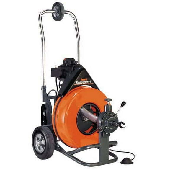 General Wire Speedrooter 92 Drain/Sewer Cleaning Machine W/ 100' x 5/8" Cable & Cutter Set,PS-92-E