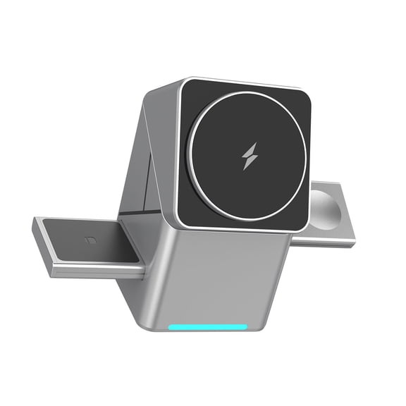 General Wireless Chargers Stand Auto Rotate 15W Fast Charging Office Charging Stand for Multiple Gadgets