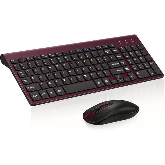 General Wireless Keyboard And Mouse Set, Slim Full-Size Wireless Keyboard And Mouse Combo with 2.4G Technology, Ideal for Windows, Computers, Desktops, Pcs, Notebooks, And Laptops