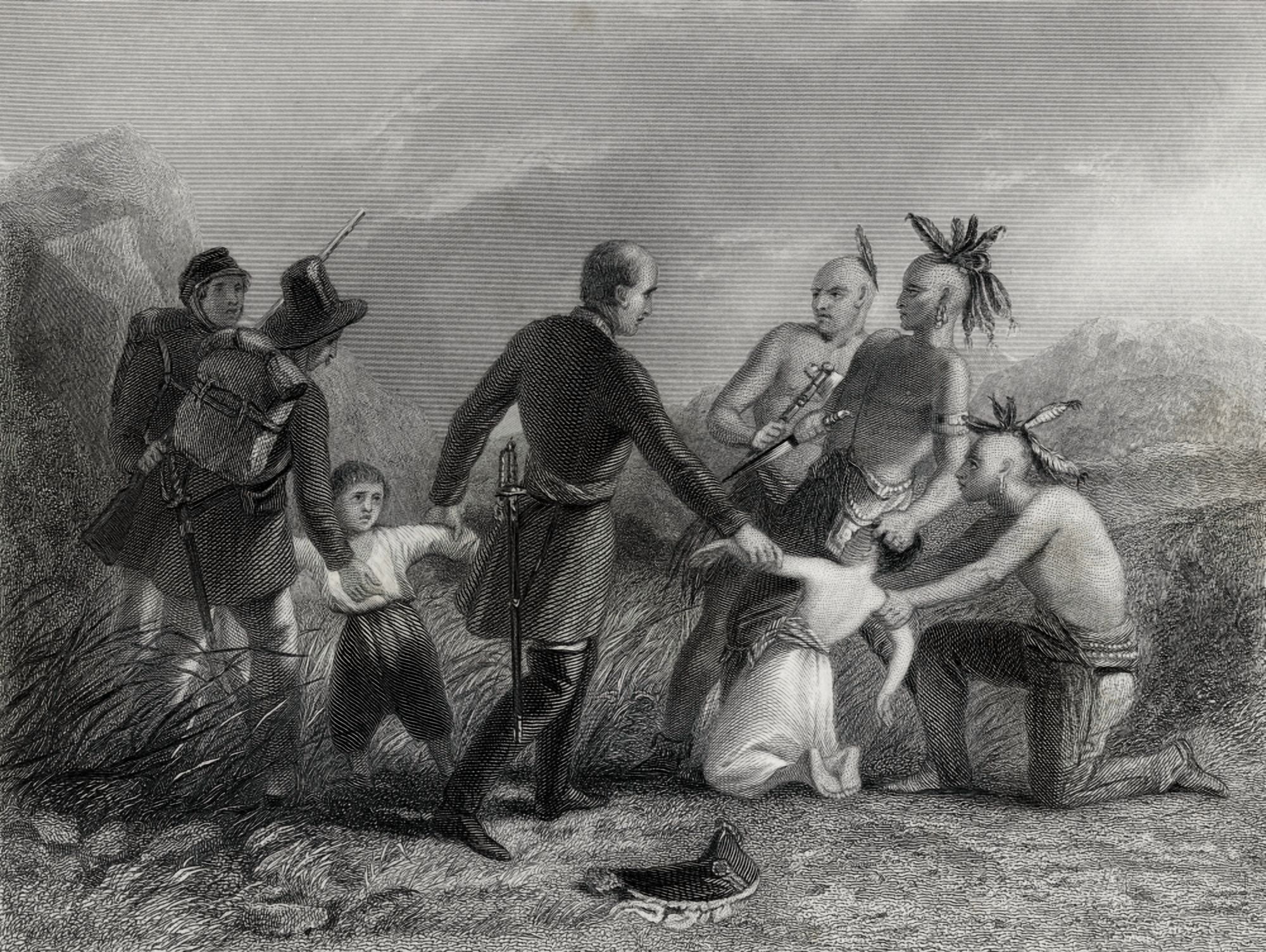 General Wool Rescuing A Mexican Family From The Indians John Ellis Wool 1784-1869 Officer In The United States Army Engraving From A 19Th Century Print Canvas Art - Ken Welsh Design Pics (34 x 24)