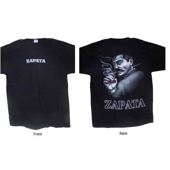 General Zapata Mexican Screen Printed Black Cotton T-Shirts Men's Size: XLarge - Gifts (MXTS131)