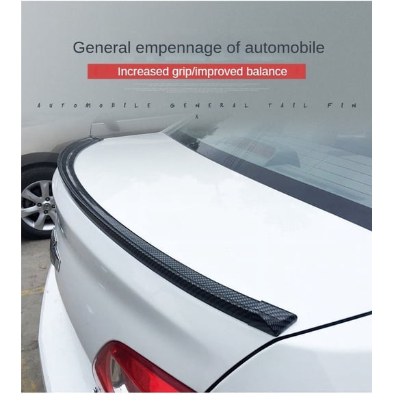 General automotive tail carbon fiber grain modified tail wing, no punch spoiler soft, 3D carbon fiber tail wing fixed wind wing 3.5cm