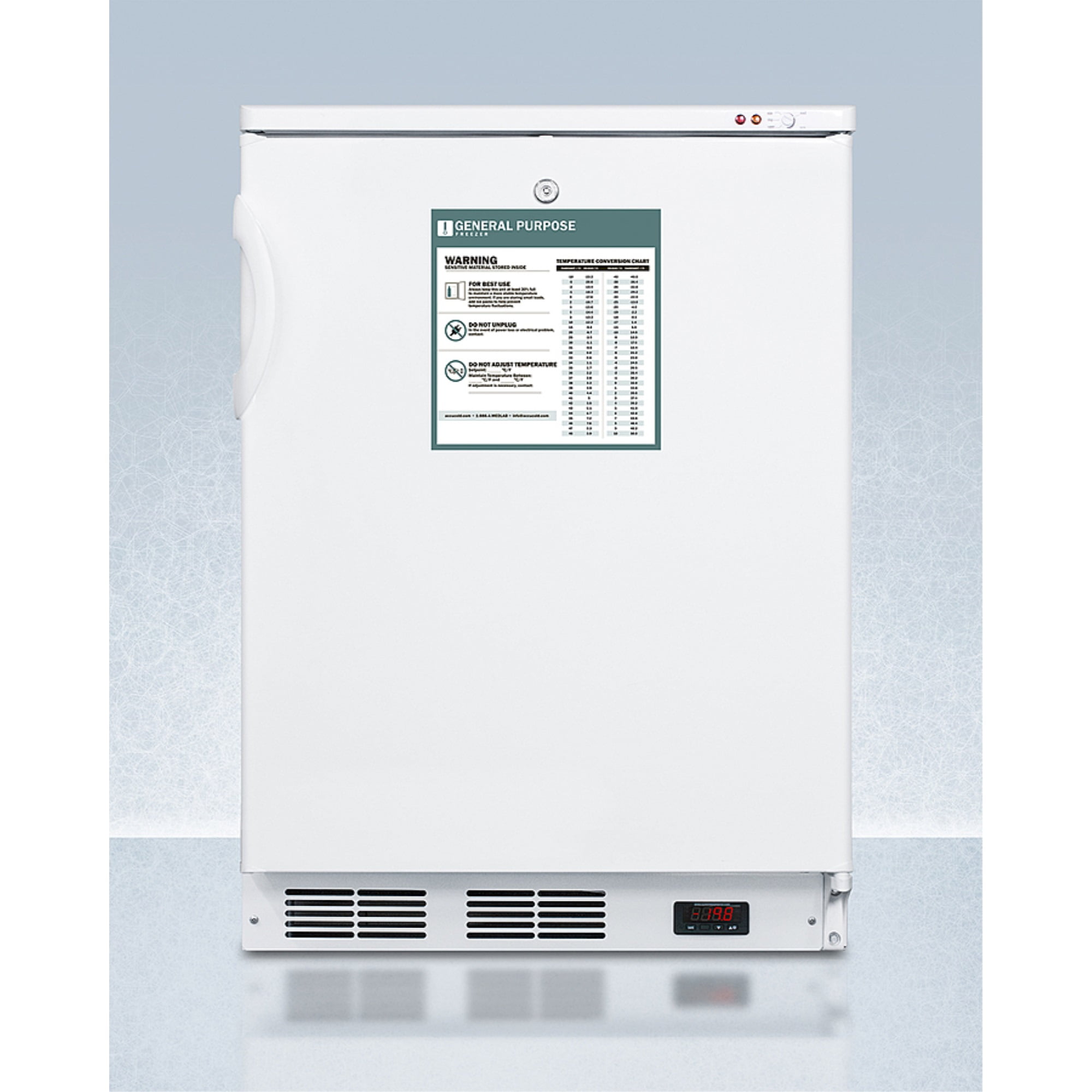 General purpose counter height all-freezer with lock
