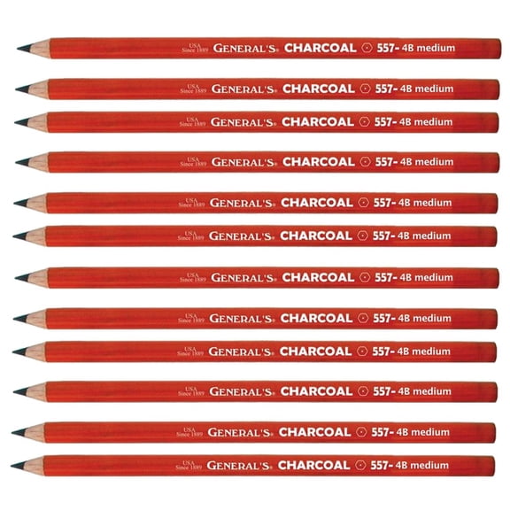General's Charcoal Pencils 4B 12-Count Package