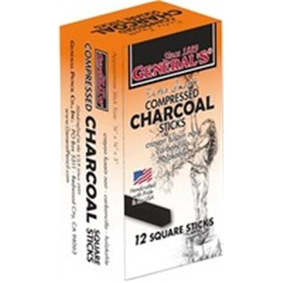 General's Charcoal White Compressed Sticks 12-Count Package