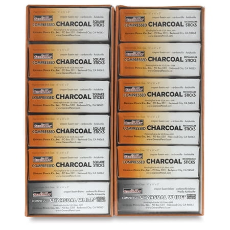 General's Compressed Charcoal - Classroom Art Pack, Set of 114