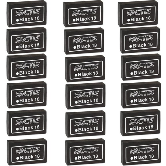 General's Factis Magic Black Erasers 18-Count Package