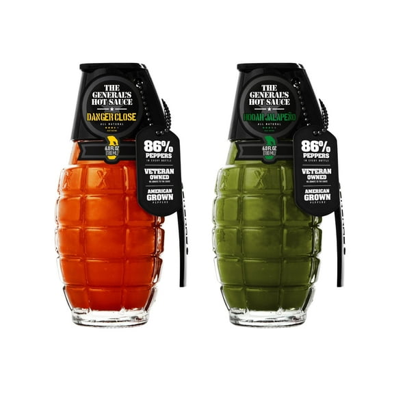 The General's Hot Sauce Gourmet Hot Sauce Duo Gift Set Cayenne and Jalapeo 2-Pack 6oz