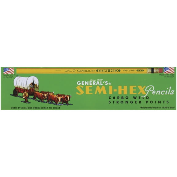 General's Semi-Hex Graphite #2 Pencils 12/Pkg-2HB