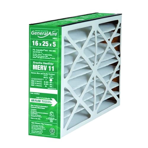 Generalaire 4541 old 4511 16 x 25 x 5 merv 11 air filter actual size